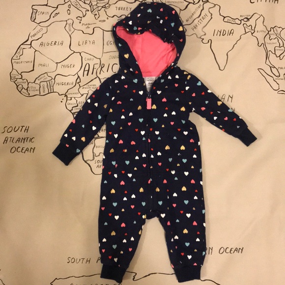 6M Carter’s Baby Girl Heart’s Jumpsuit - Picture 1 of 3